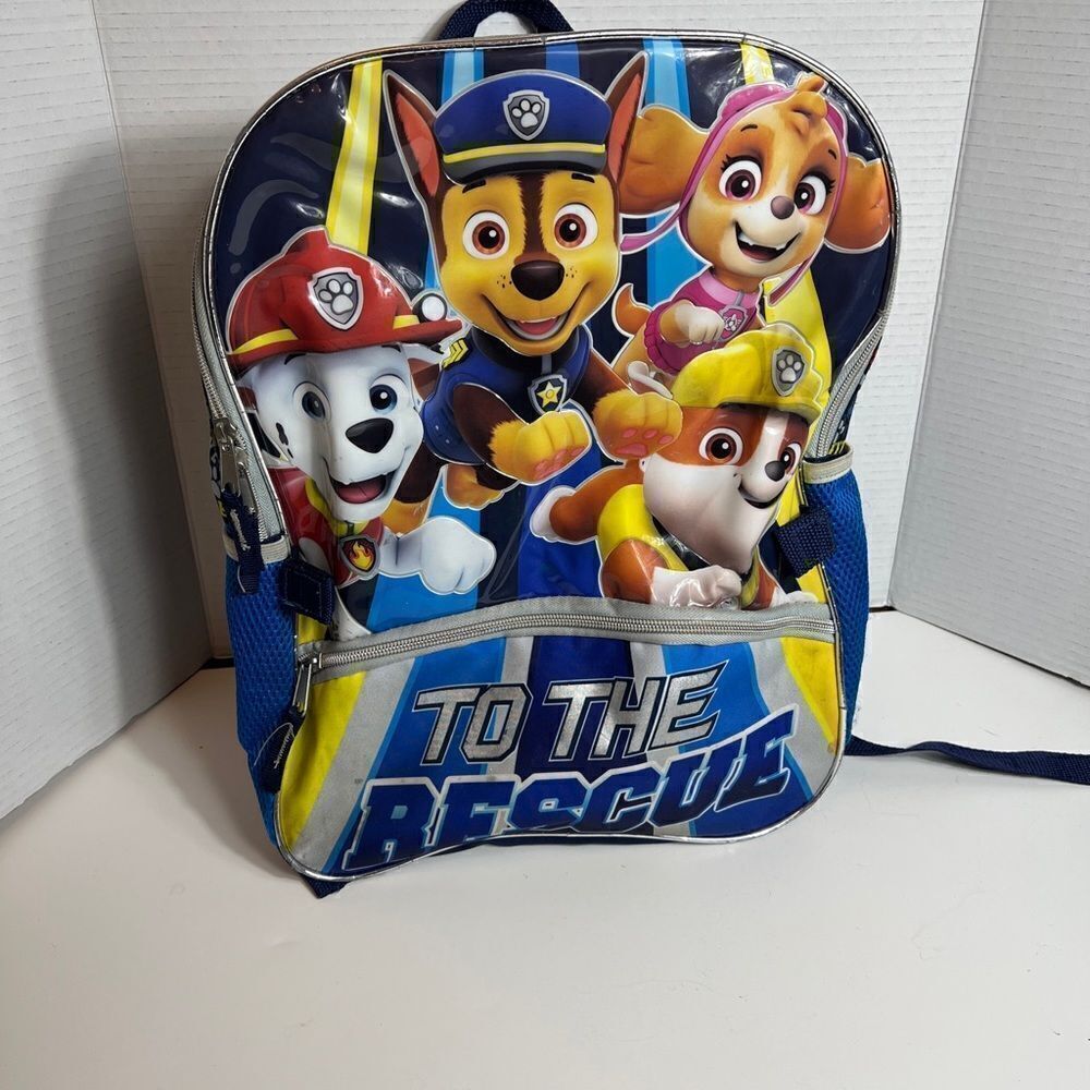 Paw Patrol Backpack 16” Chase Marshall Rubble Zuma Rocky Pups Safety Squad Boys